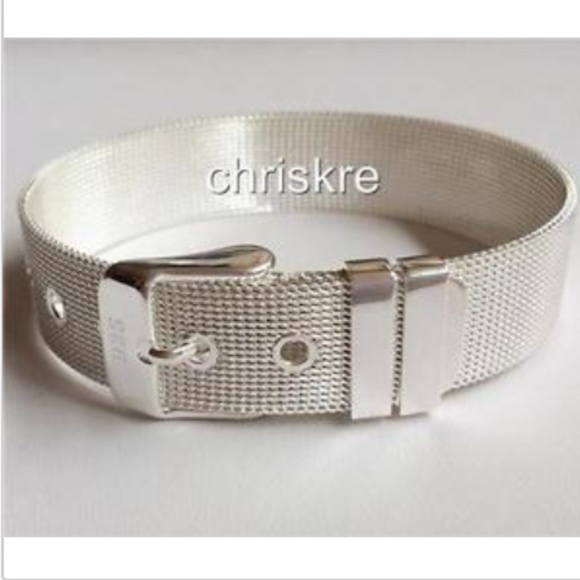Jewelry - Silver Belt Buckle Bracelet Mesh Country Western